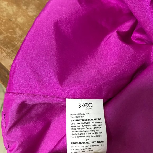 Skea Paris Vail Popover Anorak Ski Jacket Vintage 80s Metallic Olive & Pink - Picture 11 of 13